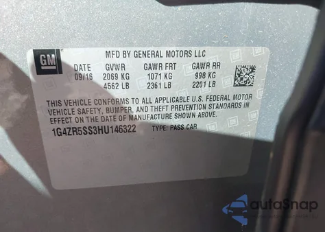2017 Buick Lacrosse Premium from USA, damaged, VIN 1G4ZR5SS3HU146322